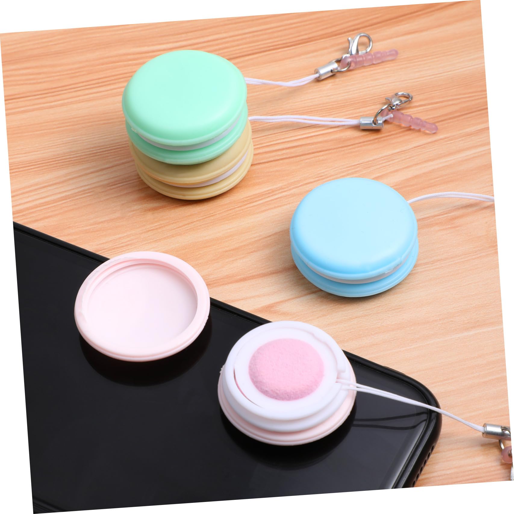 Lurrose Limpiador De Pantalla Macaron 4 Unidades Toallitas Limpiadoras para Teléfono, Tableta y Lentes, con Diseño Portátil y Textura Doble para Uso Diario