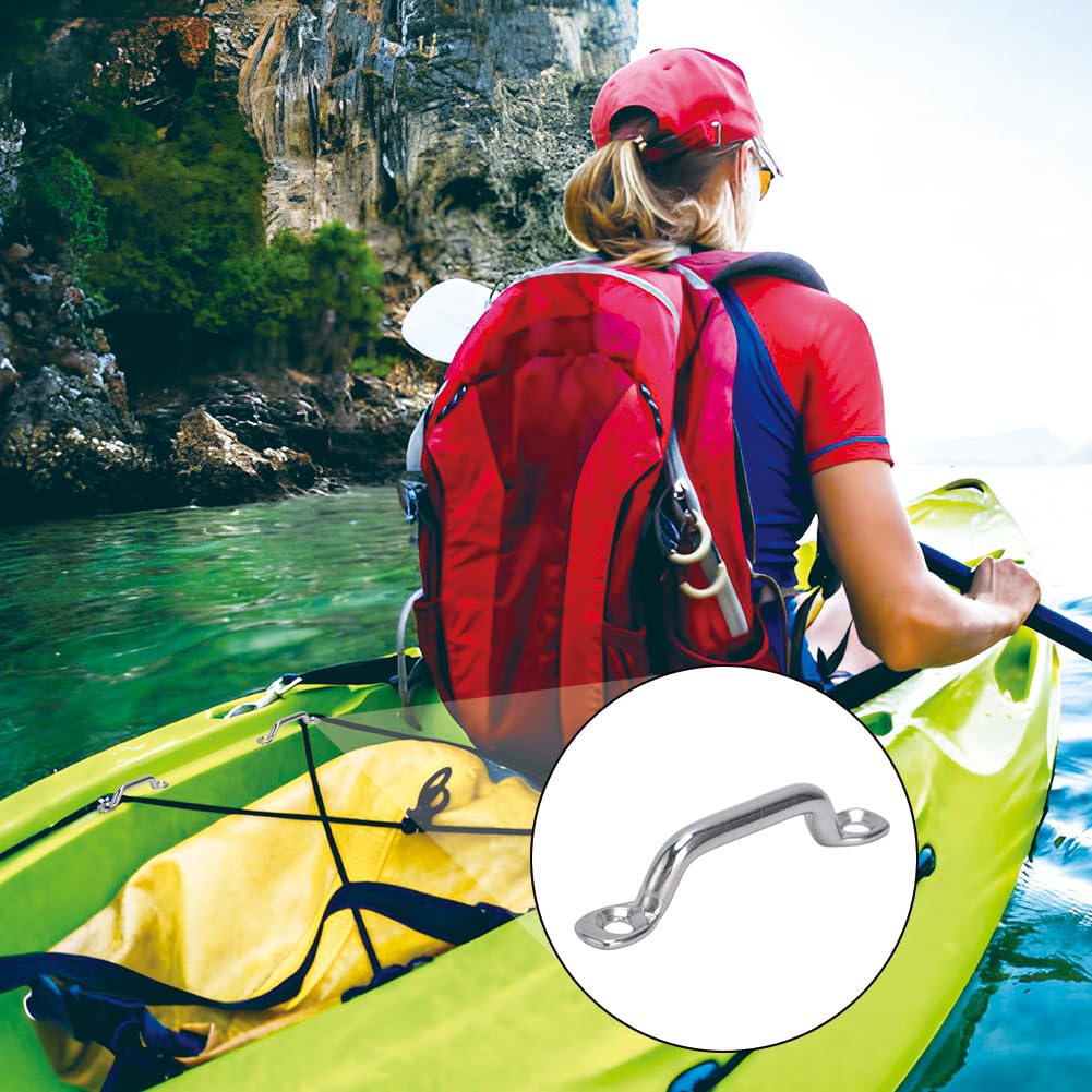 Asa de Agarre Acero Inoxidable 316-7,2cm Almohadilla Bucles Cubierta Kayak Fijación Superior Ojos Objetos Barcos Aparejos Canoas Duradera Manija Cornamusa Puerta Marina Pasamanos Riel Tirador Barra