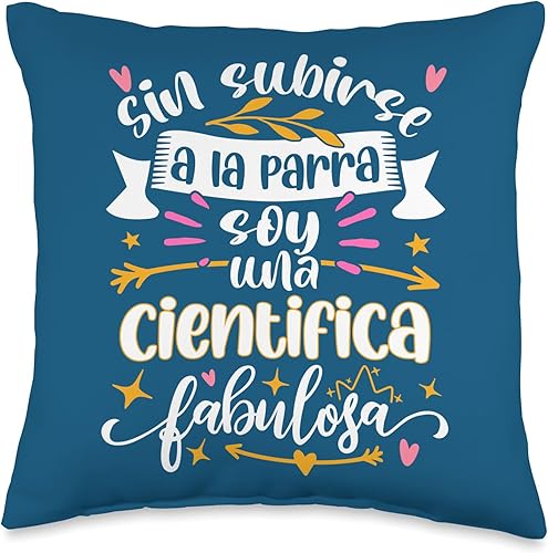 Miniatura 4 de UNA Científica Fabulosa Divertido Mujer Niña Adultos Ciencia Throw Pillow, 18x18, Multicolor