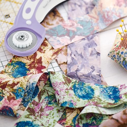 Miniatura 7 de Headley Tools Juego de cortadores rotativos, cortador de tela de 1.772 pulgadas, 5 cuchillas giratorias adicionales, alfombrilla de corte A3, regla