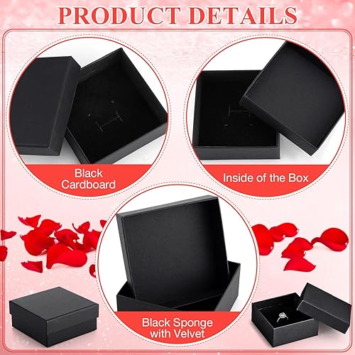 Miniatura 7 de Batiyeer 36 cajas de regalo de joyería de cartón, cajas de joyería, cajas de regalo para aretes pequeños con tapas para collares, anillos, pulseras,