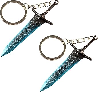 Elden Dark Moon Greatsword Keychain,2 PCS Set,10Cm/3.9In,Full Metal Material