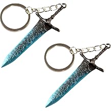 Elden Dark Moon Greatsword Keychain,2 PCS Set,10Cm/3.9In,Full Metal Material