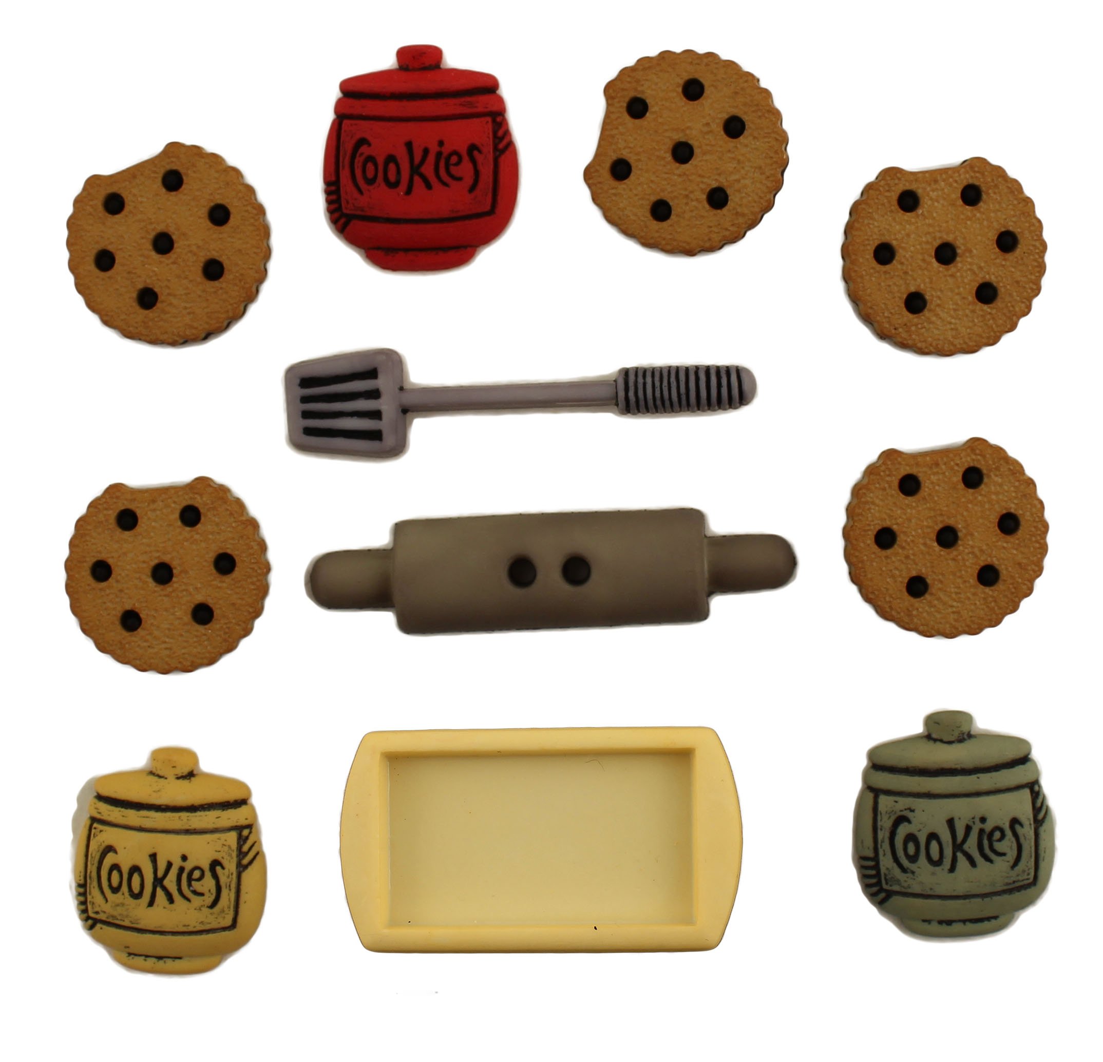 Buttons Galore Craft & Sewing Buttons - Cookie Jar - 3 Packs (36 Buttons)