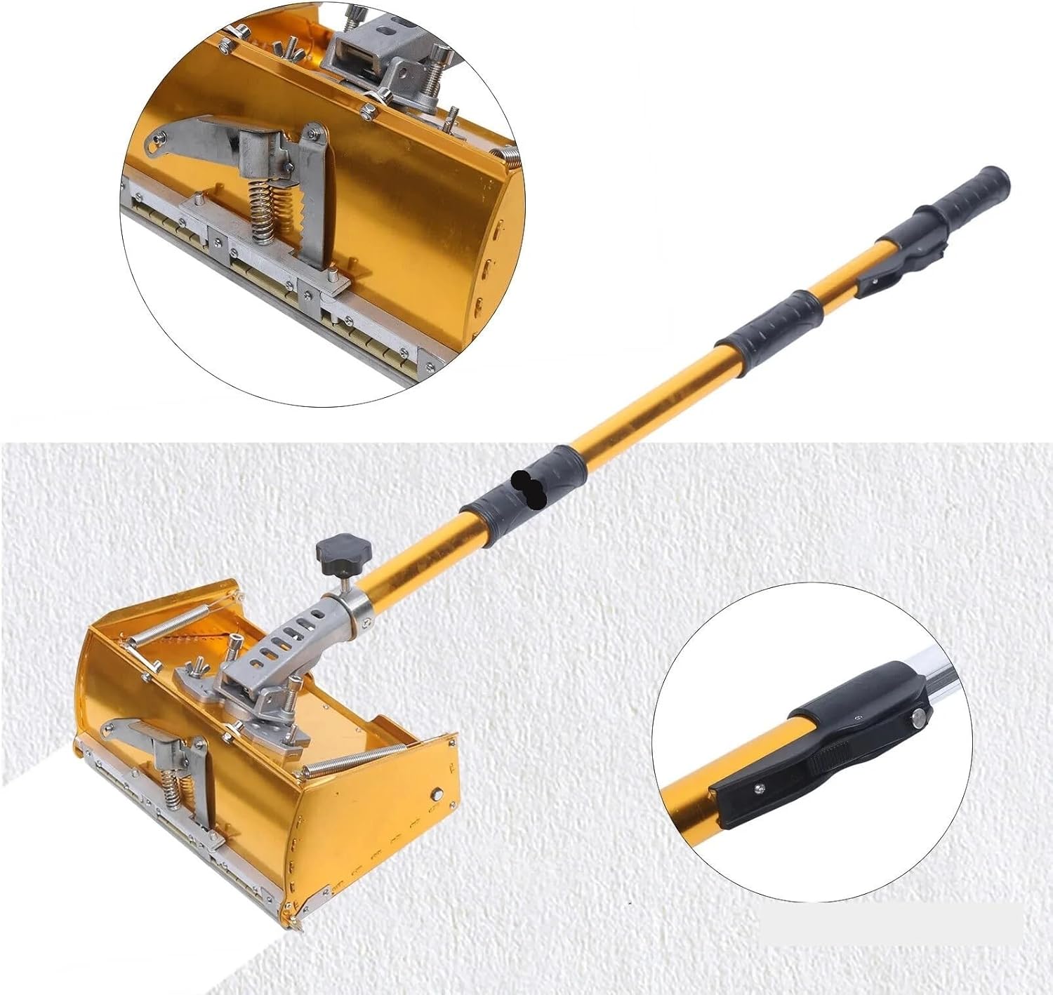 Drywall Flat Finishing Box Portable 9.8'' Drywall Master Tools Plastering Flat Finishing Plaster Box Tool With 40-63. Extendable Handle Max 64'' Length