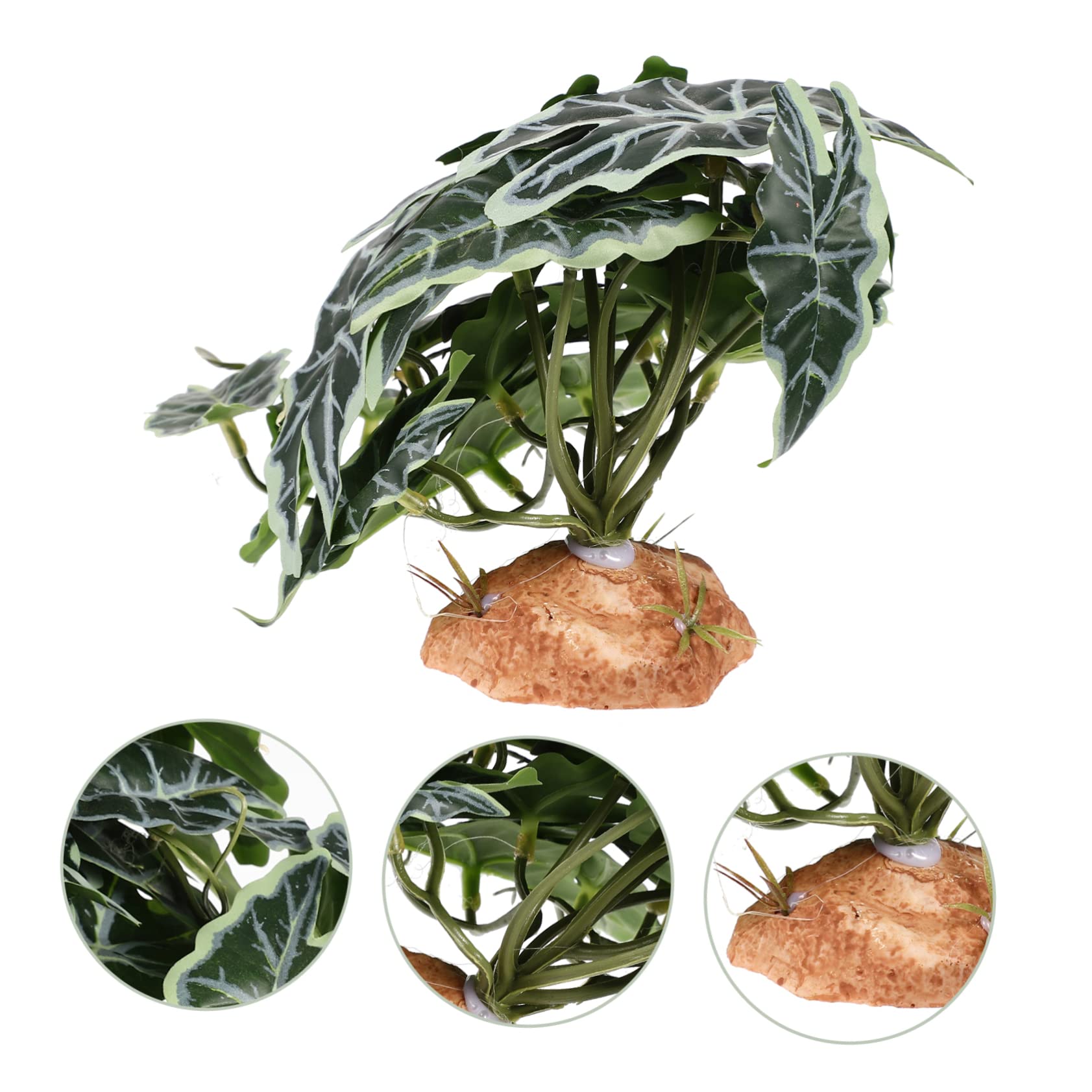Sosoport 4pezzi Decorative Reptile Plant Artificiale Per Terrario Decorazione Per Habitat Rettili Per e Rettili Accessorio Per e Nascondiglio Per Acquari e Terrari