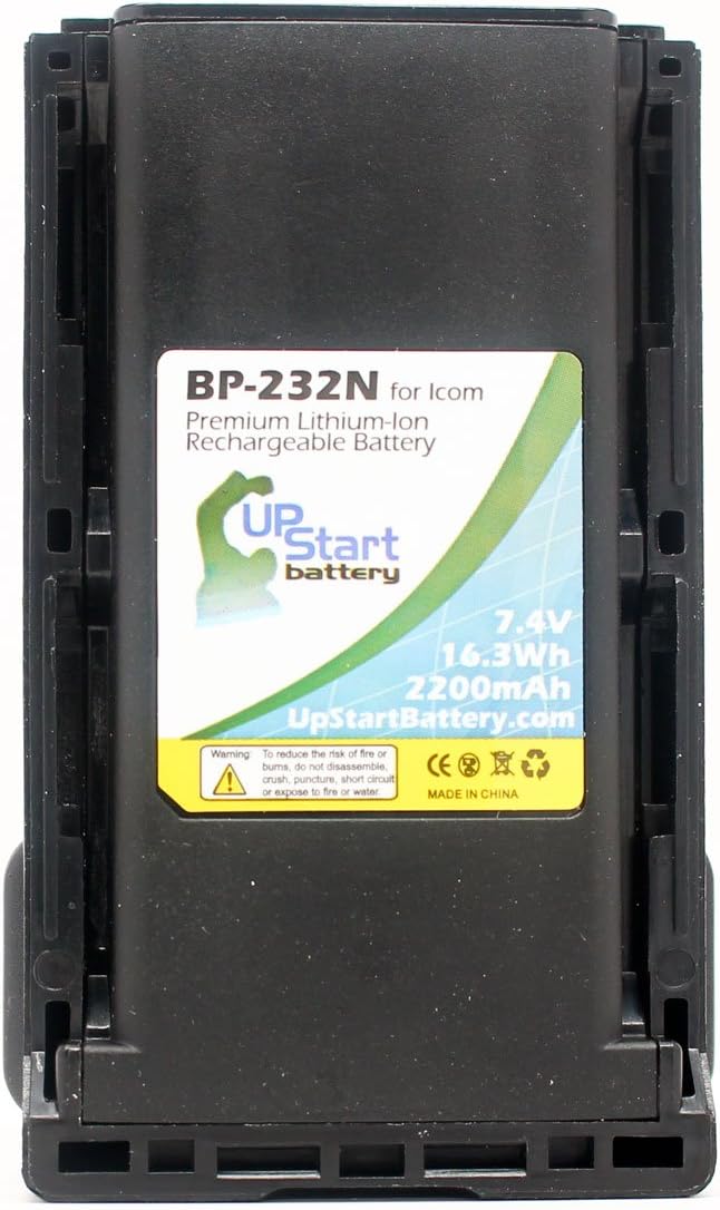 2 Pack - Two-Way Radio Battery Replacement for Icom BP-232N (2200mAh 7.4V Lithium-Ion)