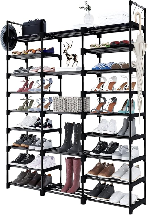 WOWLIVE 9 Tiers Shoe Rack Boots Storage Organizer 5055 Pairs Shoe