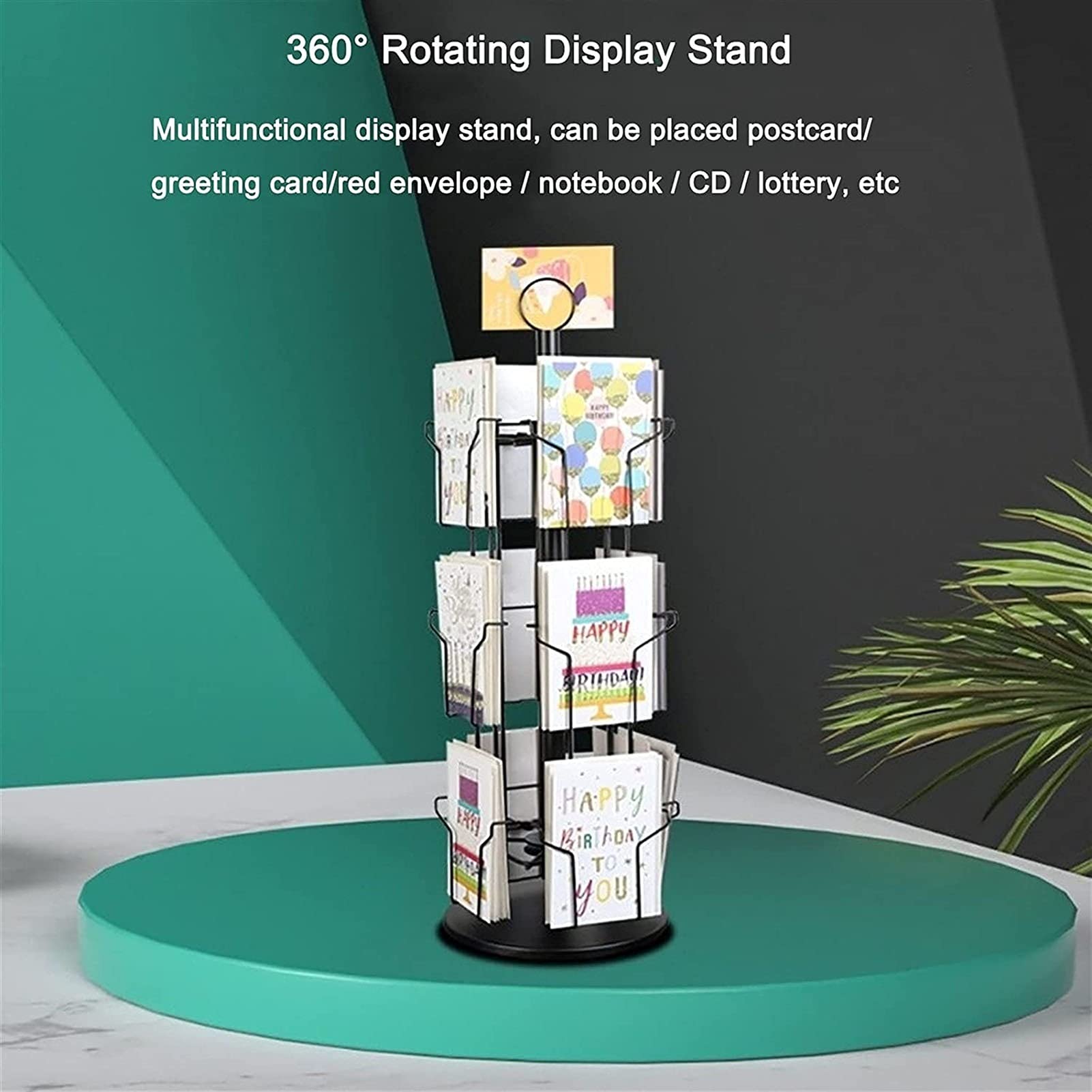 Amazon｜CD DVDラックマガジンディスプレイラック、6層3辺360°回転
