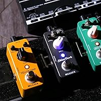 Vista 4 de MOOER Compresor de pedal de guitarra Yellow Compressor Comp, compresión de guitarra True Bypass, ecualizador y volumen ajustables, tamaño mini