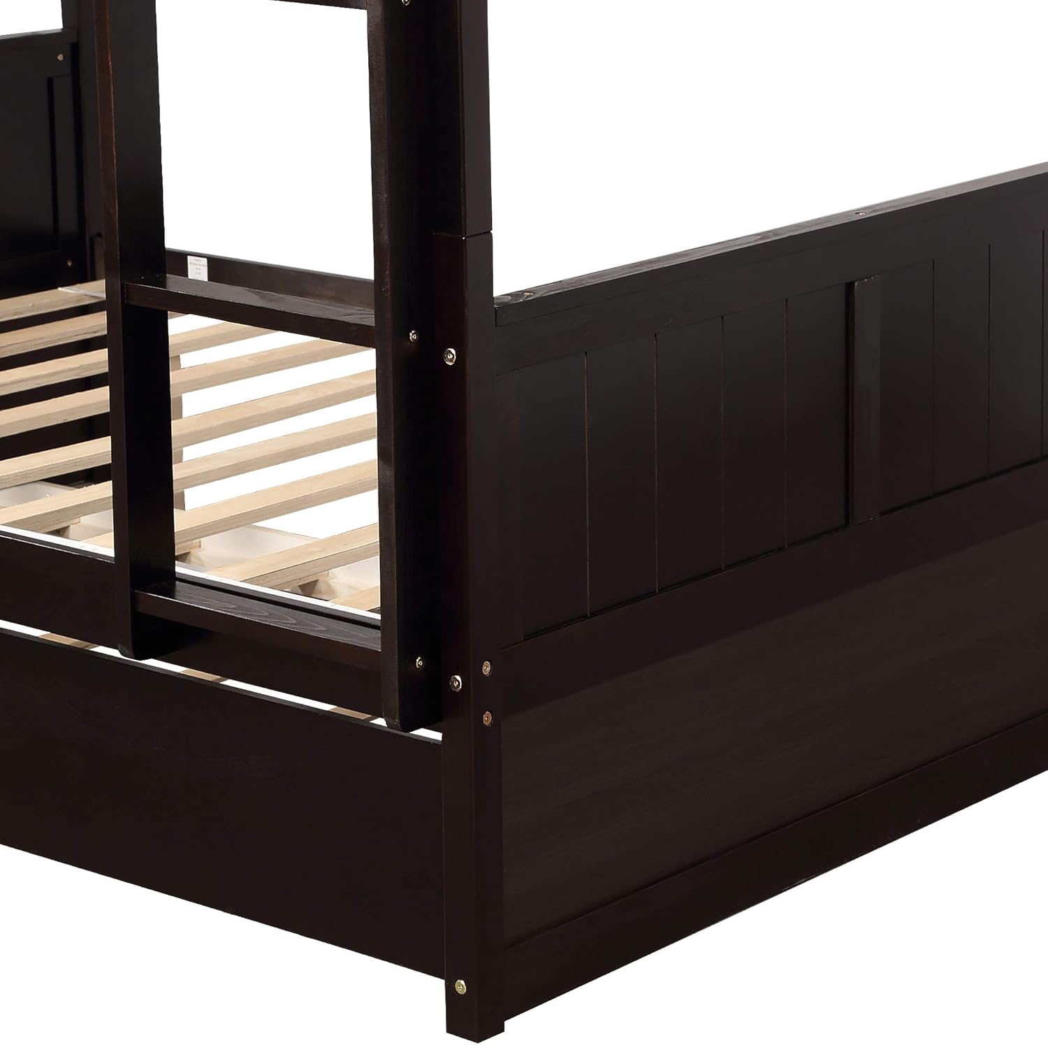 Harper & Bright Designs Full Over Full Bunk Bed for Kids Teens, Detachable Wood Full Bunk Bed Frame with Twin Trundle