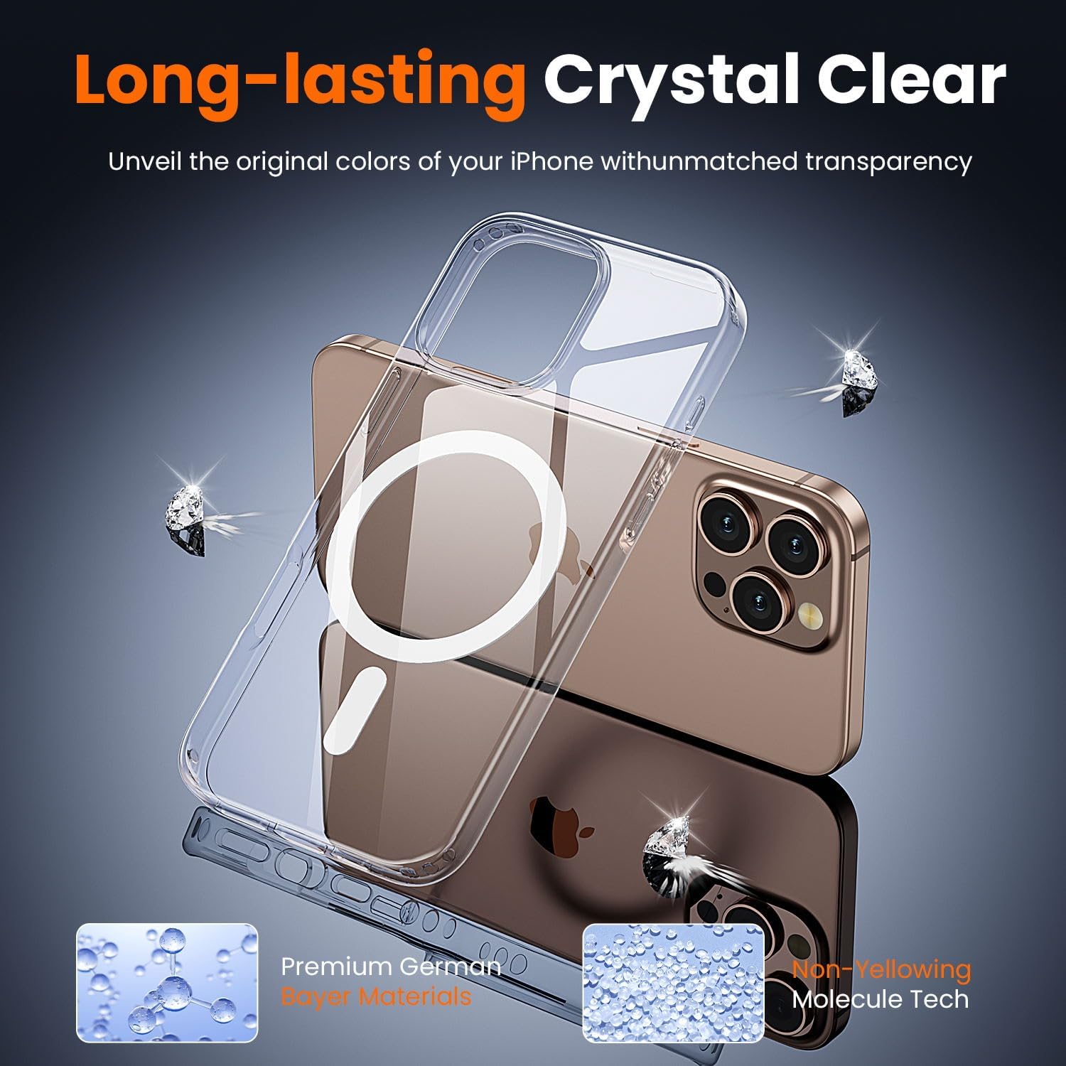 3 in 1 for iPhone 16 Pro Case Clear with MagSafe, Not Yellowing, Screen Protector*1 Camera Lens Protector*1, Military-Grade Protection for iPhone 16 Pro Phone Case 6.3 inch Clear - Image 6