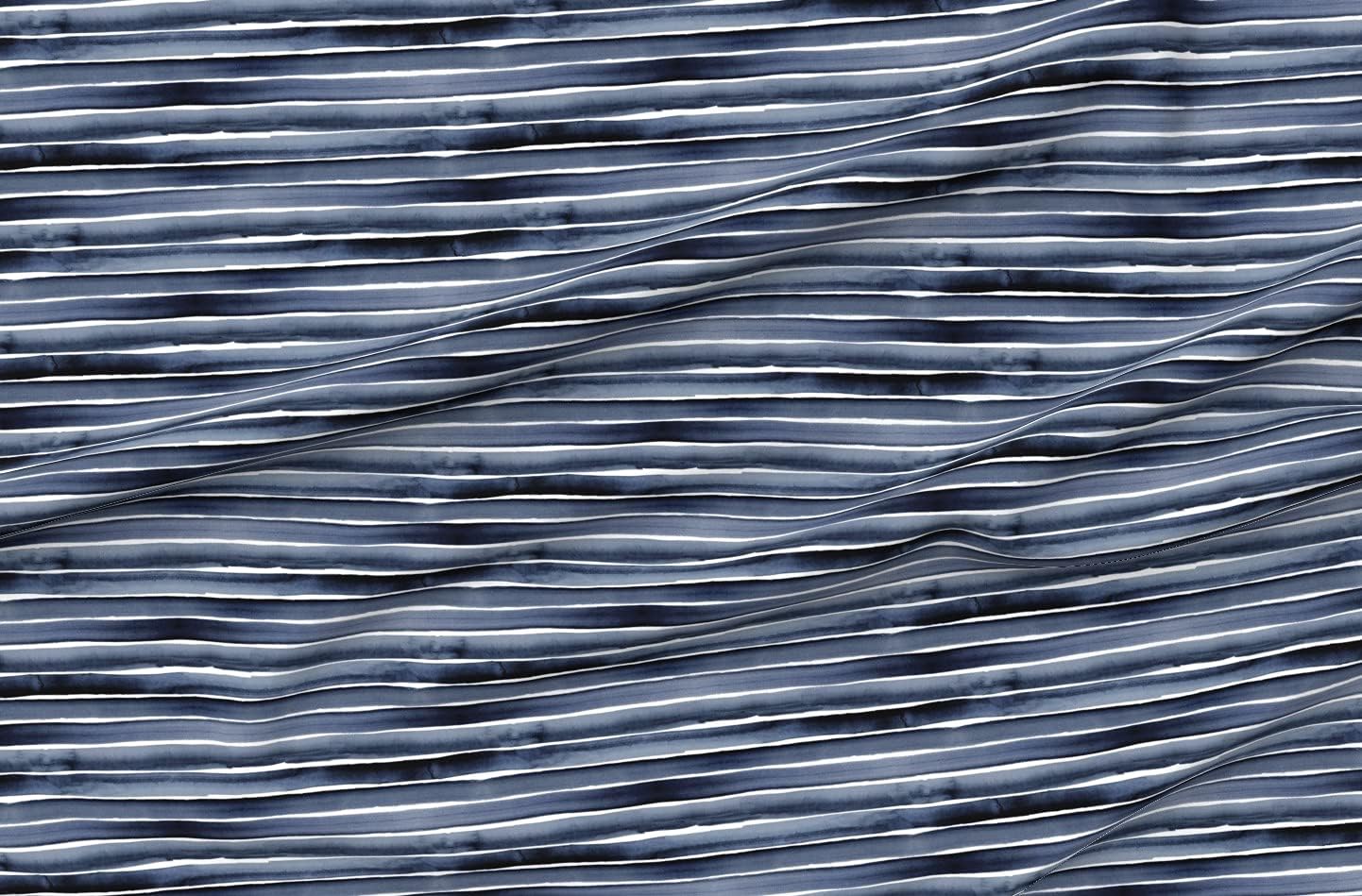 Spoonflower Fabric - Indigo Stripe Blue Watercolor Painterly Stripes Modern Beach Decor Printed on Minky Fabric by The Yard - Sewing Baby Blankets Quilt Backing Plush