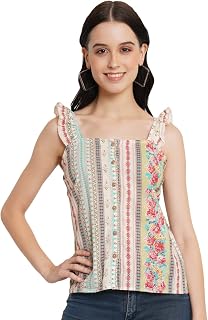 FABRIC FITOOR Women's Cotton Sleeveless Off-White Color Short Crop Top Price In India