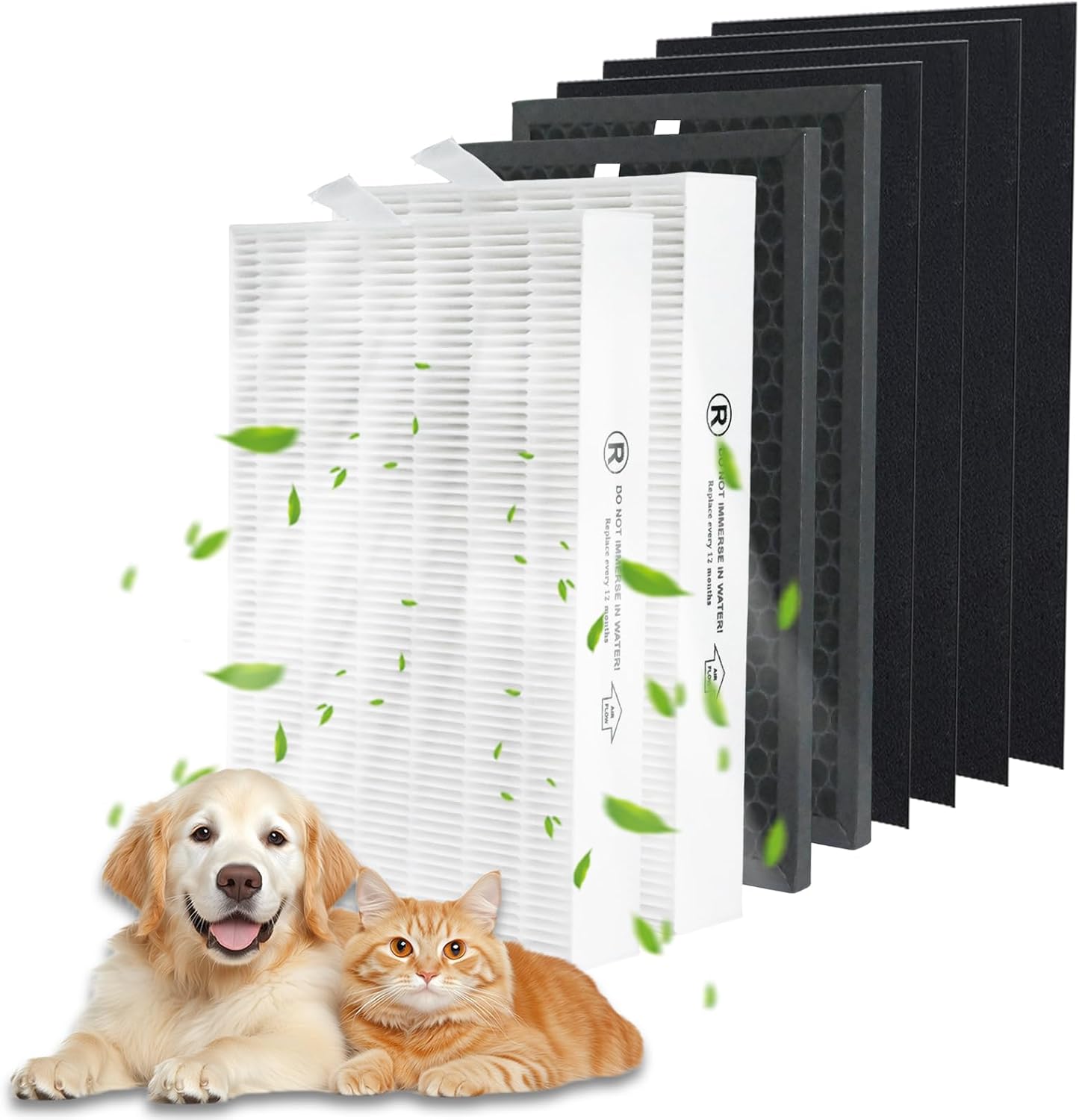 HPA5100B True HEPA Replacement Filter Kit for Honeywell HPA5100B, HPA5150, HPA3100 Air Purifiers - Includes 2 HEPA + 2 Carbon + 4 Pre-Filters (Replaces HRF-R1, HRFSC1, HRF-A100)