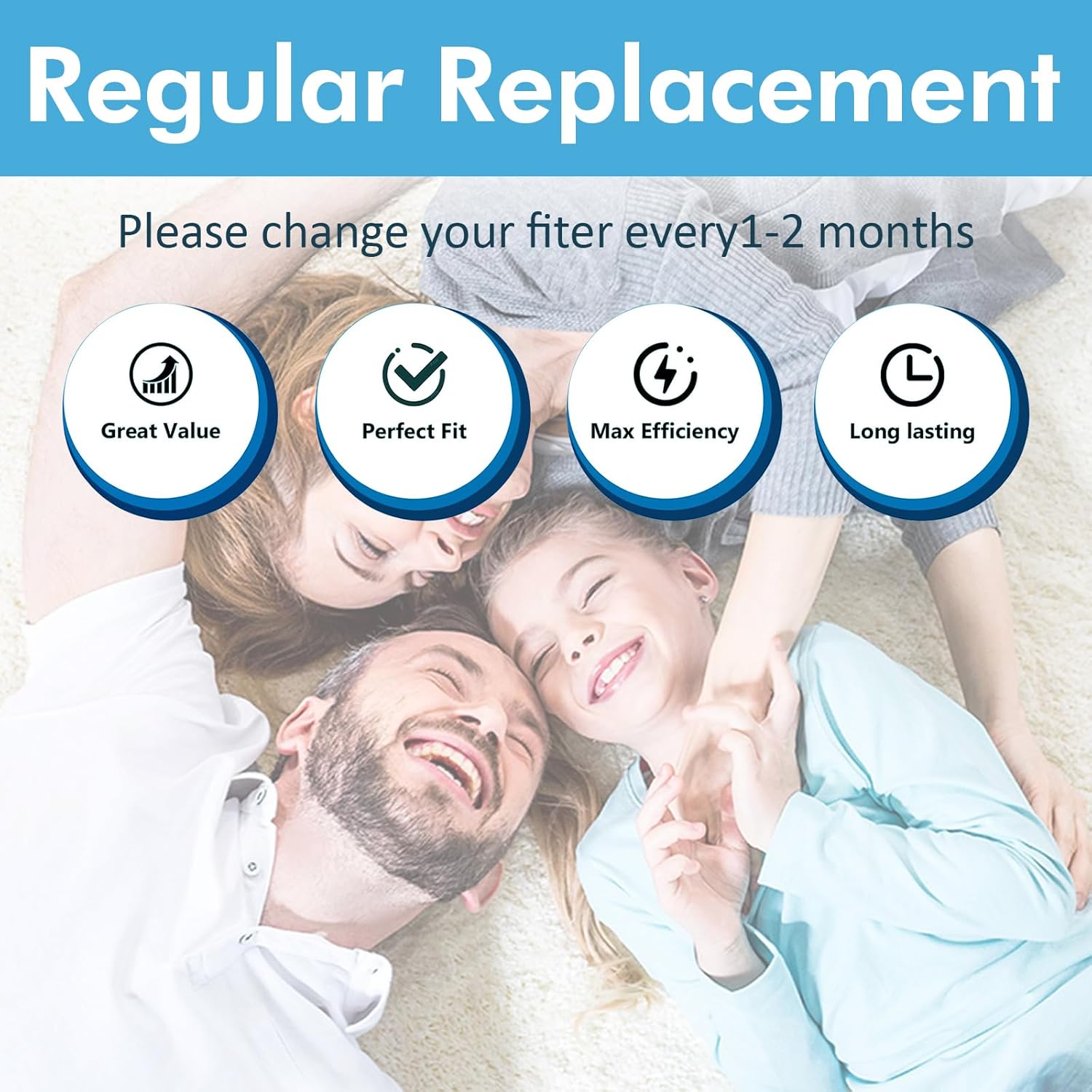 6 Pack Replacement for Humidifier HAC-504,HAC504V1,HAC-504AW, HCM350, HCM-350W, HCM-300T, HCM-315T, HCM-600, HCM-710, Replacement Filter A (White)