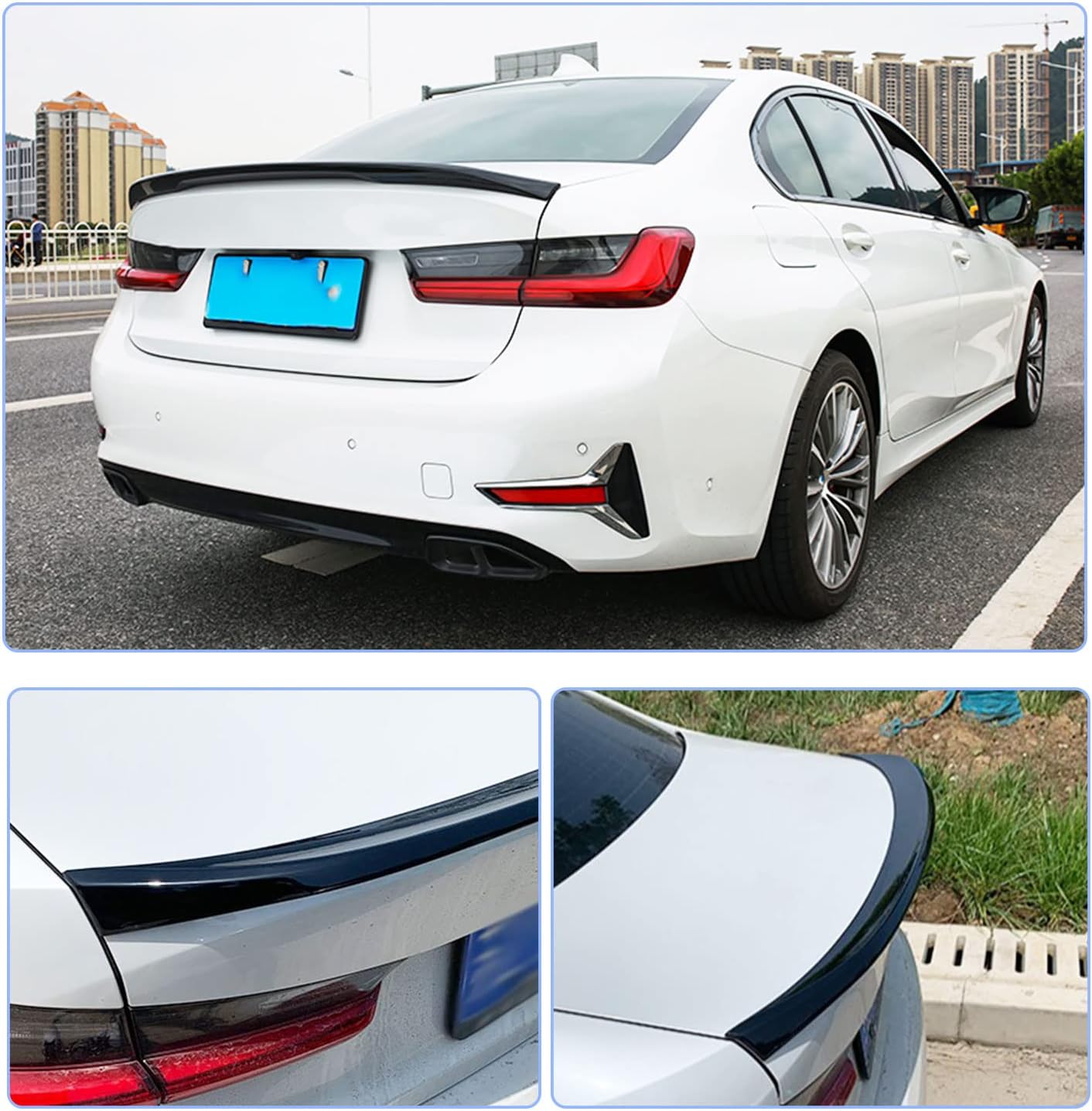 G20 Trunk Spoiler for BMW 3 Series G80 M3 Sedan 2019-2023 - Golssy Black Car Rear Tail Spoiler 320i 330i 330e M340i 318d 320d 330d Rear Wing Lip Accessory (ABS)