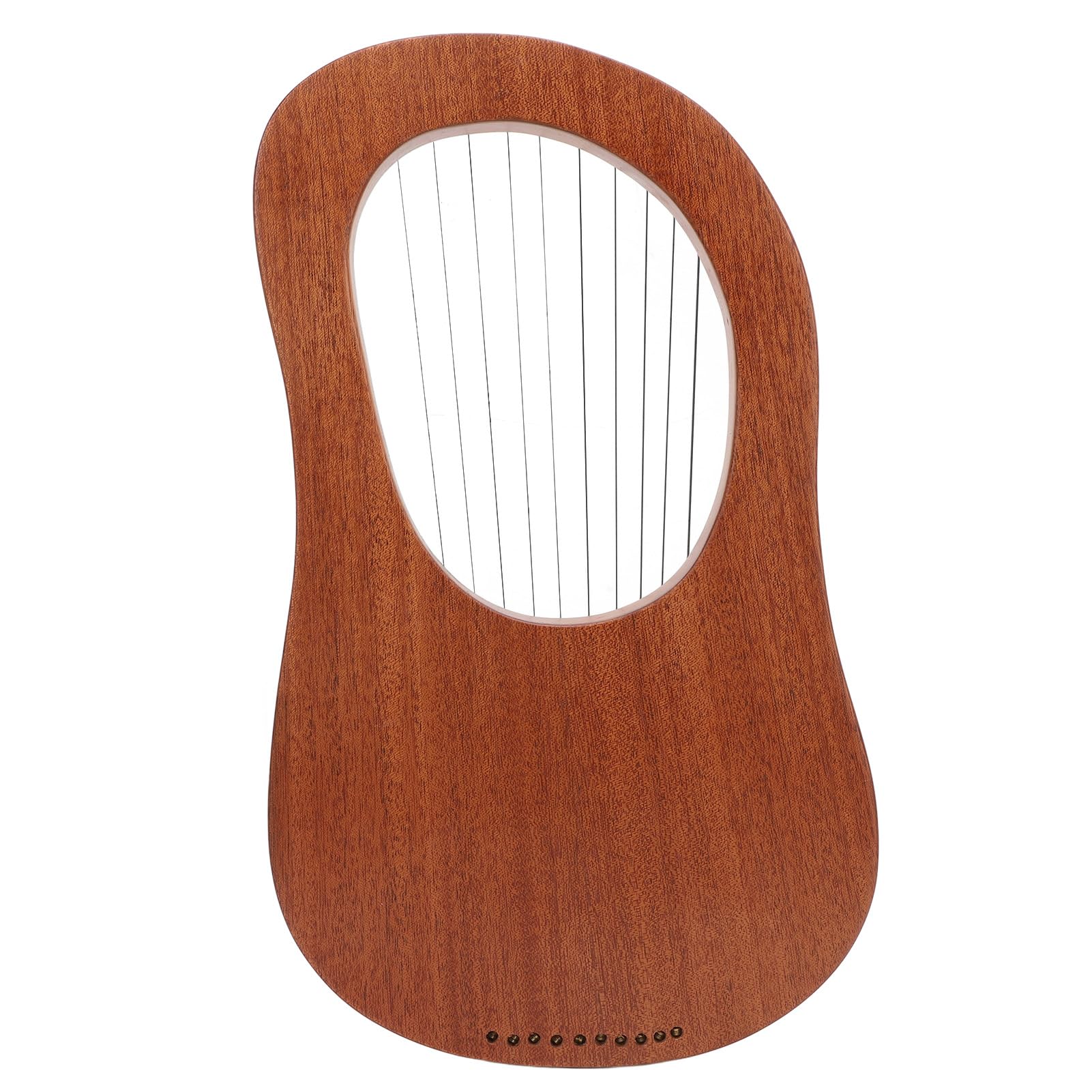 Arpa a Lira a 10 Corde Okoume Mini Arpa a Lira Portatile Piccolo Strumento a Lira con Chiave per Accordatura per Studenti e Principianti