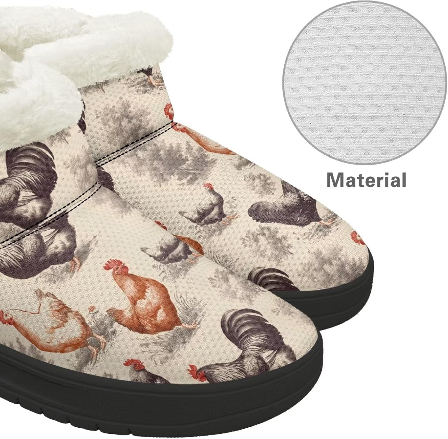 KEIAHUANWomen's Snow Boots Winter Warm Anti-Slip Faux Fur Lined Booties Comfortable Outdoor Boot