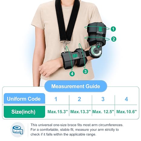 Hinged Elbow Brace Left Arm Adjustable ROM Elbow Immobilizer