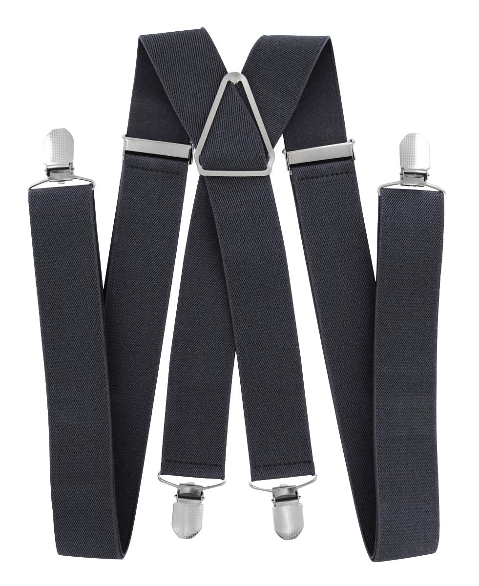 axy Hosenträger für Herren breit 3,5 cm in X-Form mit 4 Hosenträger Clips extra stark längenverstellbar 35mm