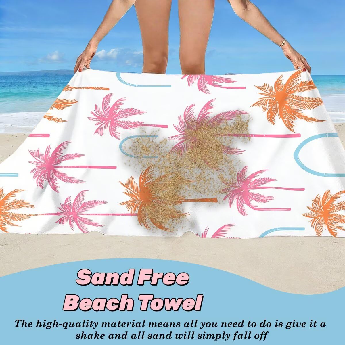 Juego de 2 Toalla Playa Grande 100x200 cm, Secado Rapido Toalla Microfibra Gimnasio, Antiarena Toallas de Playa Árbol, Grande Ligera Compacta Toallas Microfibra Mujer Hombre para Viaje Piscina -5066