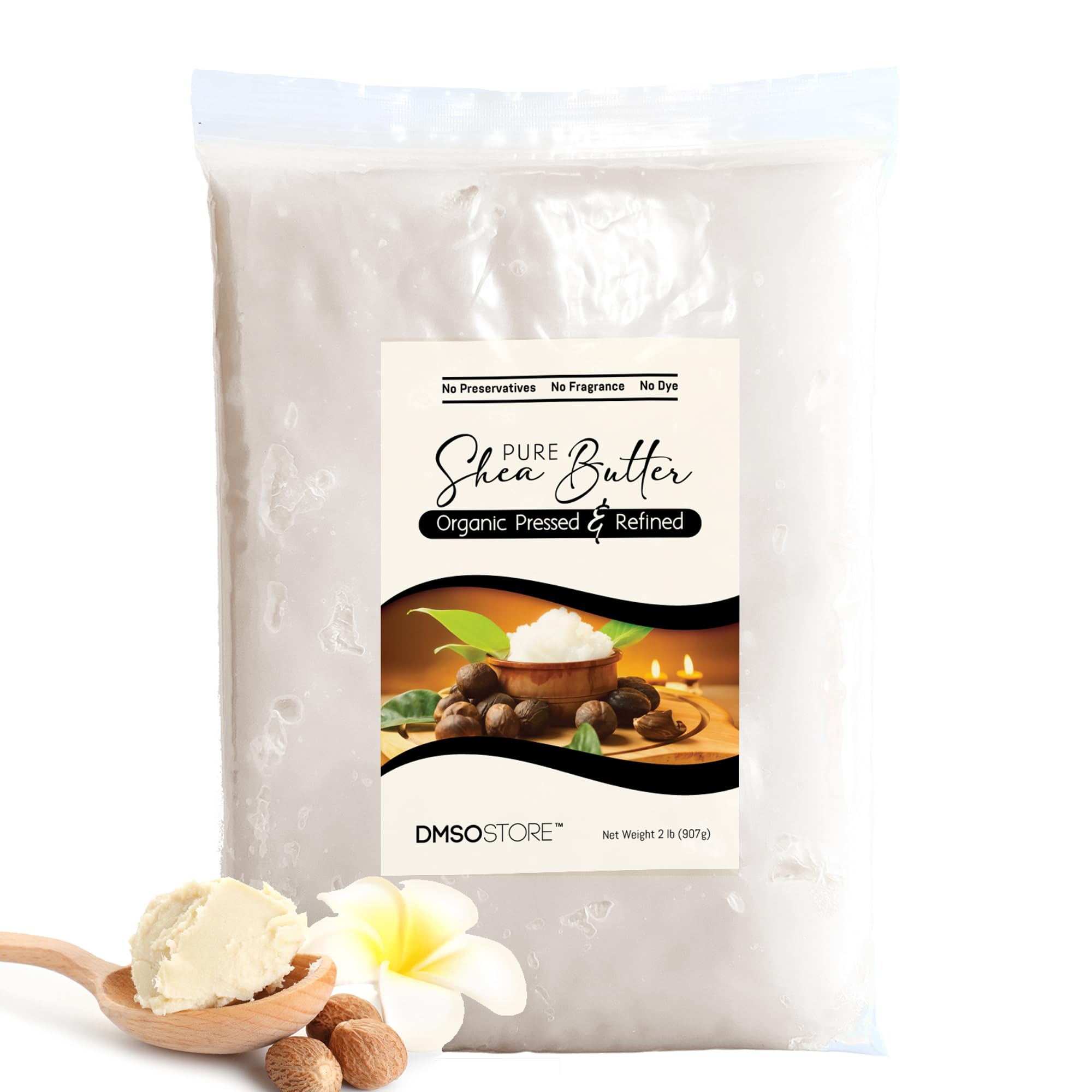 Refined Shea Butter Unscented 2 LB Bulk – 100% Pure African Shea Butter for Hair & Dry Skin – Deep Moisturizer for Face & Body – DIY Whipped Body Butter, Soap & Lip Balm