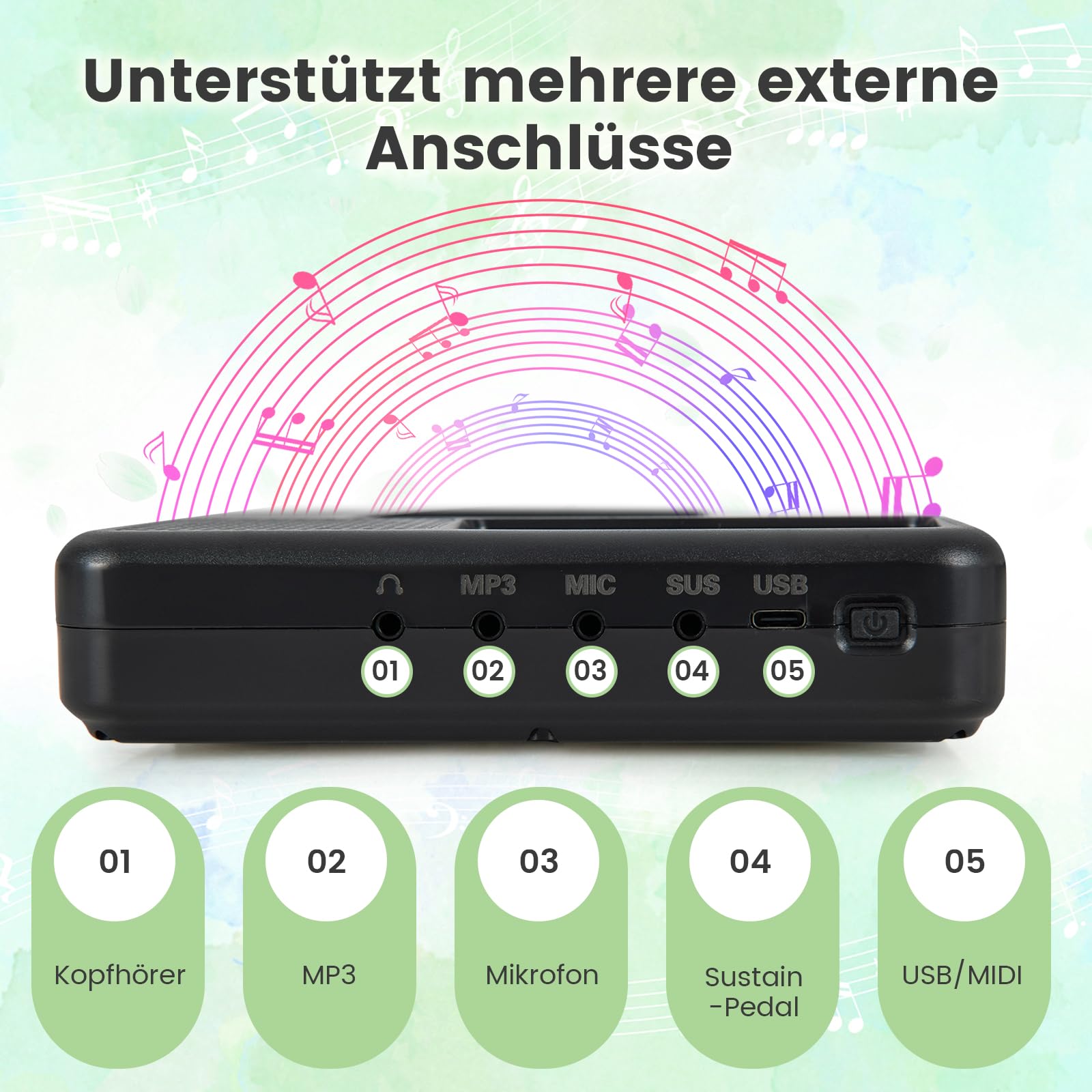 COSTWAY 88 Tastatur Keyboard faltbar, Digital Piano mit MIDI & Bluetooth & 128 Rhythmen & 128 Tönen, Elektronisches Klavier für Kinder, Klaviertastatur mit Tasche, E Piano, Schwarz