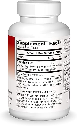 Miniatura 3 de Planetary Herbals Chaga Full Spectrum, mejora la inmunidad celular, 60 tabletas