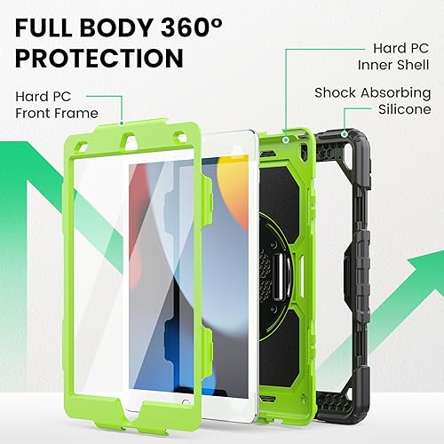 Miniatura 87 de SEYMAC Funda para iPad de 9ª/8ª/7ª generación de 10.2" 2021-2019, funda protectora resistente a prueba de golpes con protector de pantalla, soporte
