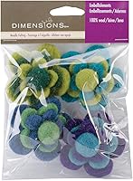 Wilton Dimensions Layered Cool Flowers Felt Embellishments - Handcrafted 100% Wool, 2-Inch 4-Pack for Crafts, Jewelry & Decor