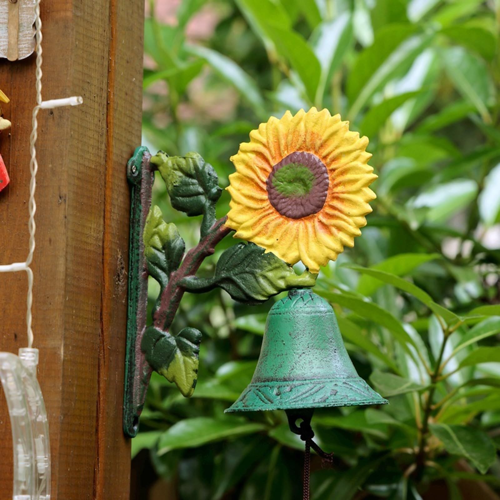 Türglocke Gusseisen Glocke Gusseisen-Türklingel mit Handbemaltem Design, Wandskulptur-Dekor, Klingelnde Türklingel für Garten Terrasse Lebensmittelgeschäft Villa