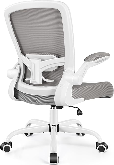 FelixKing Office Chair, Ergonomic Desk Chair Breathable Mesh Chairs Adjustable High Back Lumbar Support Flip-up Armrests, Executive Rolling Swivel Comfy Computer Chairs Home Office Gray