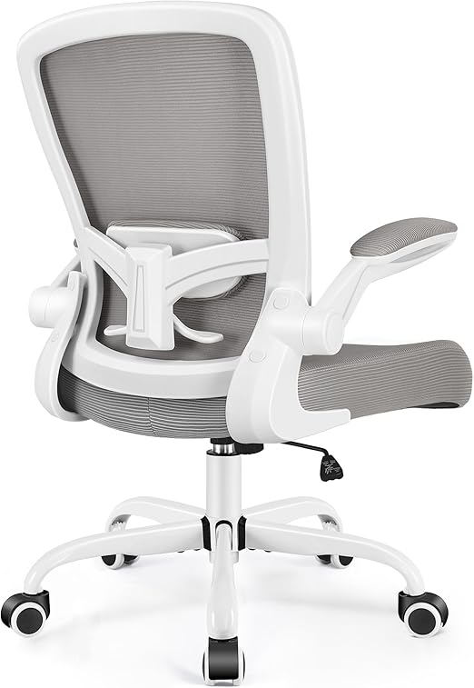 FelixKing Office Chair, Ergonomic Desk Chair Breathable Mesh Chairs Adjustable High Back Lumbar Support Flip-up Armrests, Executive Rolling Swivel Comfy Computer Chairs Home Office Gray