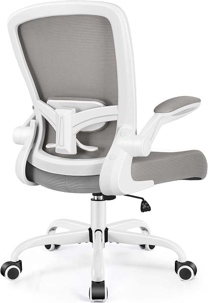 FelixKing Office Chair, Ergonomic Desk Chair Breathable Mesh Chairs Adjustable High Back Lumbar Support Flip-up Armrests, Executive Rolling Swivel Comfy Computer Chairs Home Office Gray