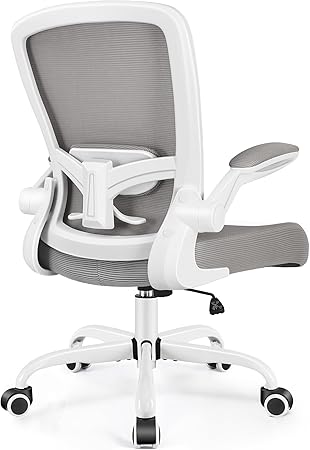 FelixKing Office Chair, Ergonomic Desk Chair Breathable Mesh Chairs Adjustable High Back Lumbar Support Flip-up Armrests, Executive Rolling Swivel Comfy Computer Chairs Home Office Gray