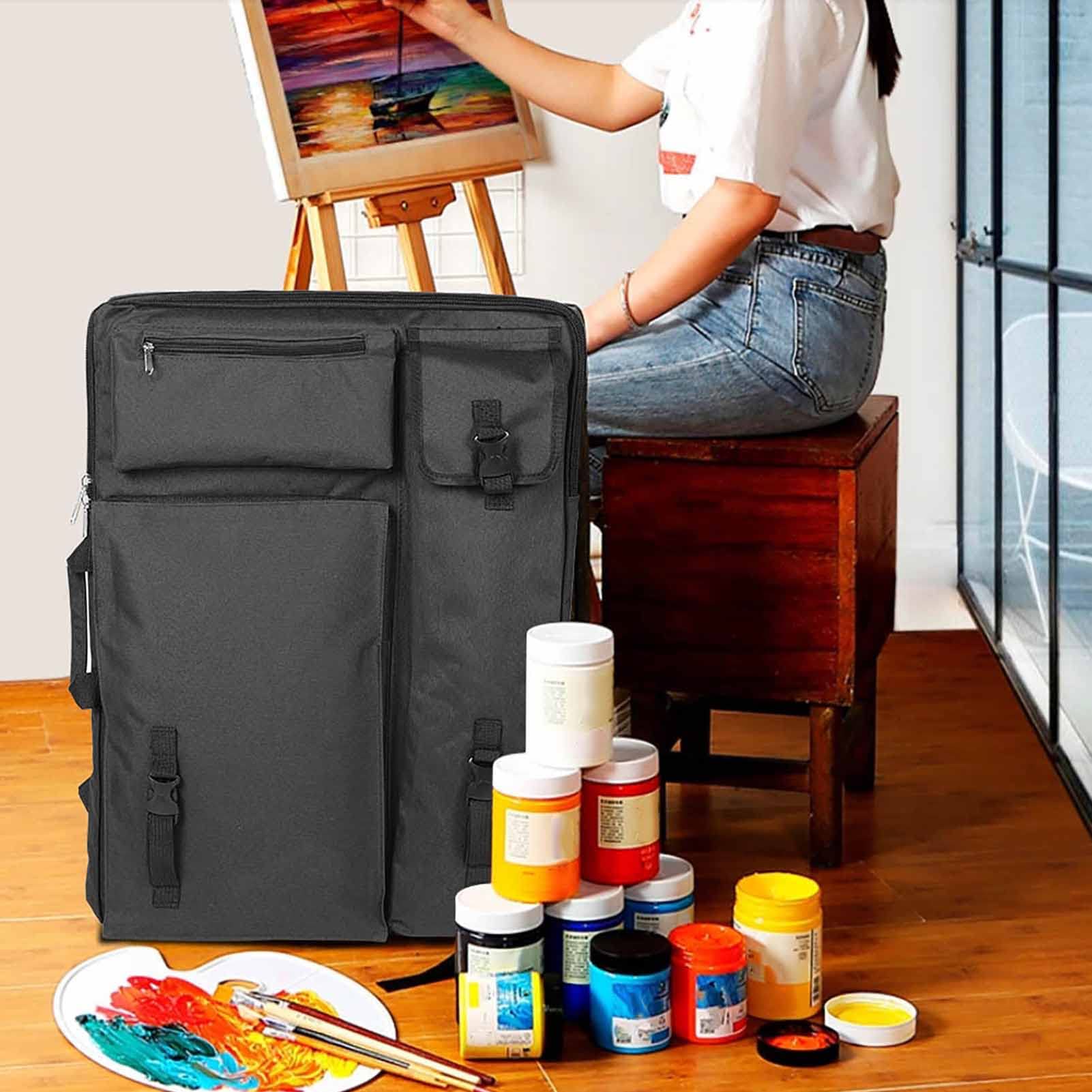 Sheens Artist Portfolio Mochila de Transporte, 4K Art Portfolio Case Mochila de Artista Bolsa de Lona 66 x 49 x 6 cm Bolsa de Hombro Grande Bolsa de Dibujo Multifuncional Bolsas(30 * 25 * 8cm-Negro)