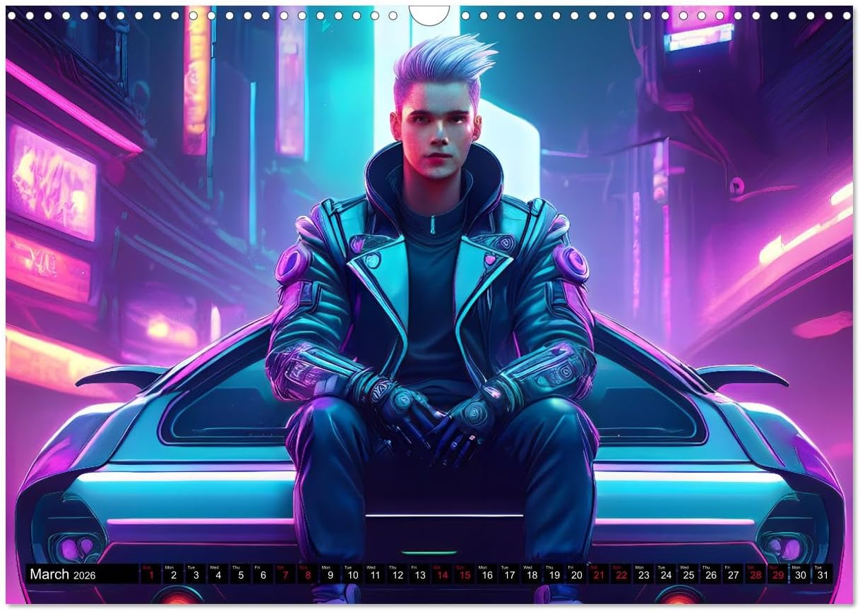 Cyberpunk, US-Version (Wall Calendar 2026 DIN A3 Landscape), CALVENDO 12 Month Wall Calendar