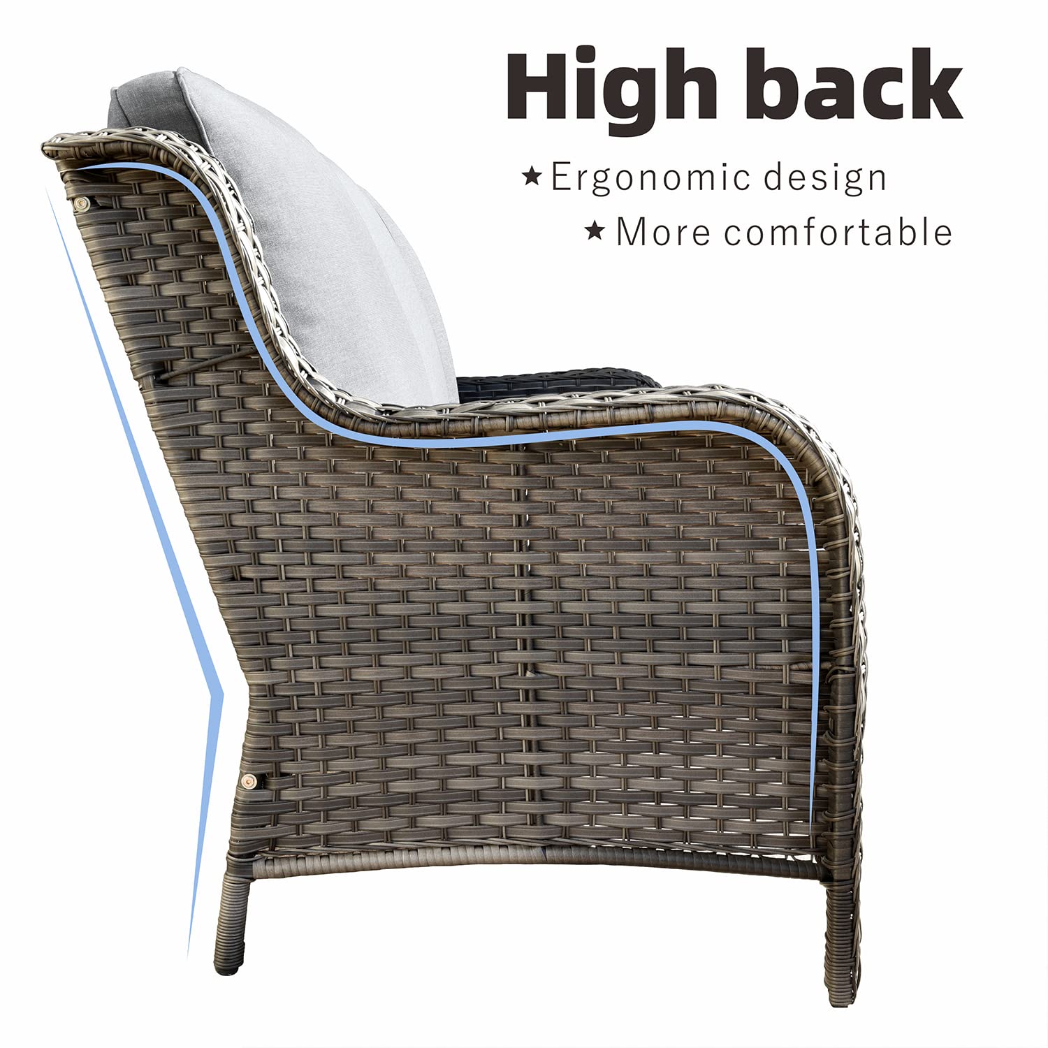 XIZZI Outdoor Furniture,Patio Furniture Set,7 Pieces All Weather Wicker