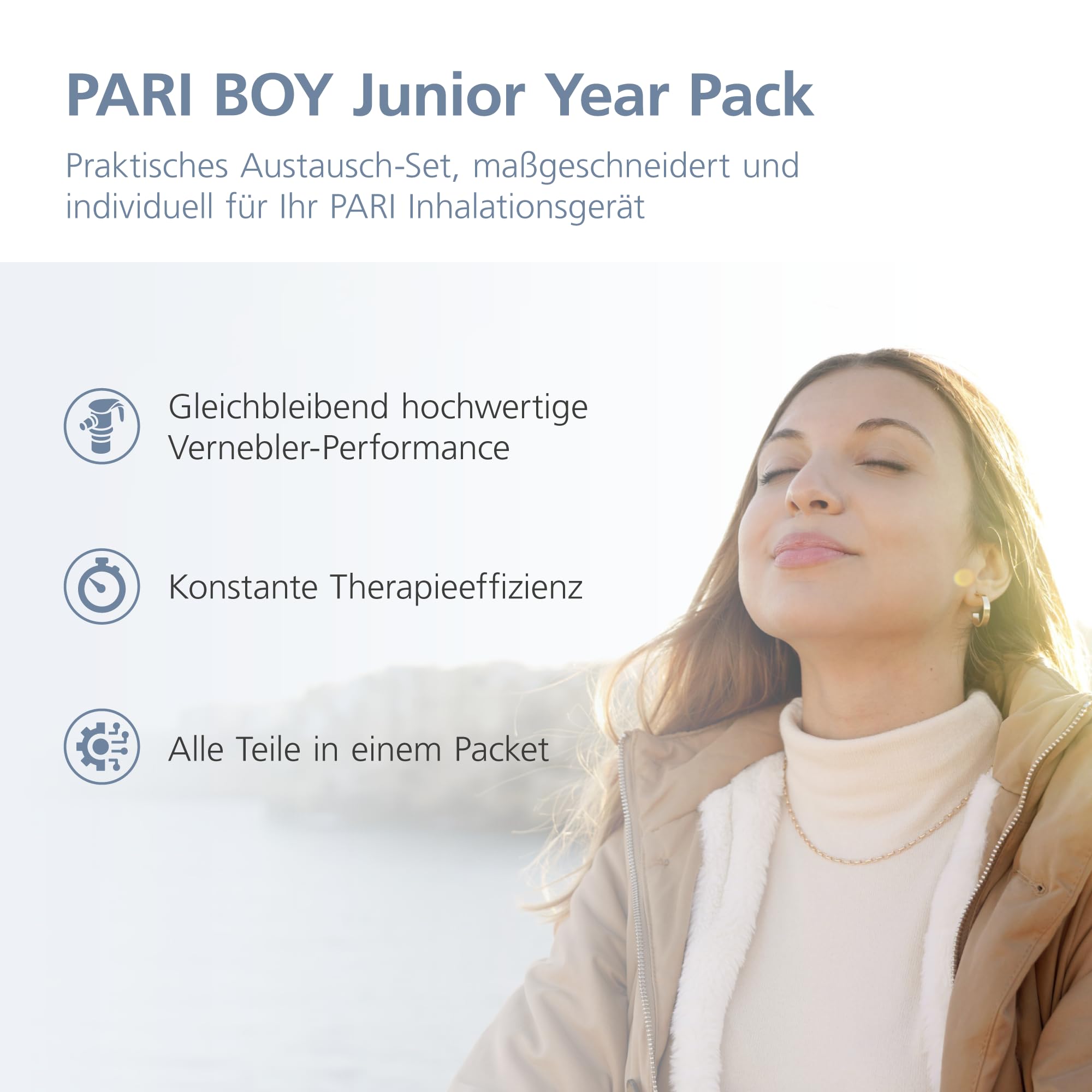 PARI Boy Junior Year Pack zestaw wymienny z 2 nebulizatorami PARI LC SPRINT Junior z PIF-Control, 1 wąż przyłączeniowy, 2 filtry powietrza, 1 ustnik - akcesoria PARI boy