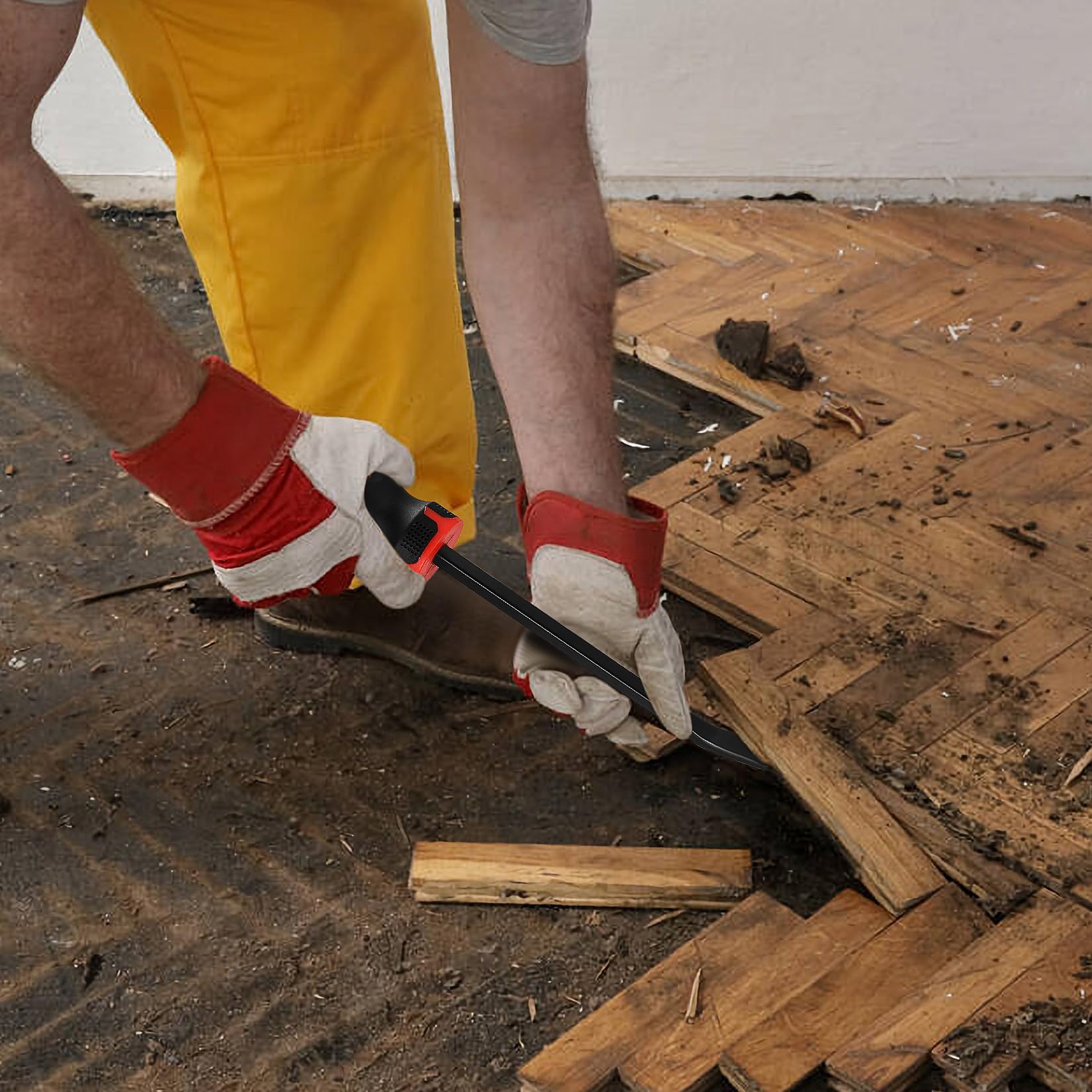 Piede di Porco, Leverino da Carpentiere, Levachiodi Professionale, Palanchino, Barra di Porco per Garage Officina Strumento di Meccanica, Lunghezza 12 Pollici/300 mm