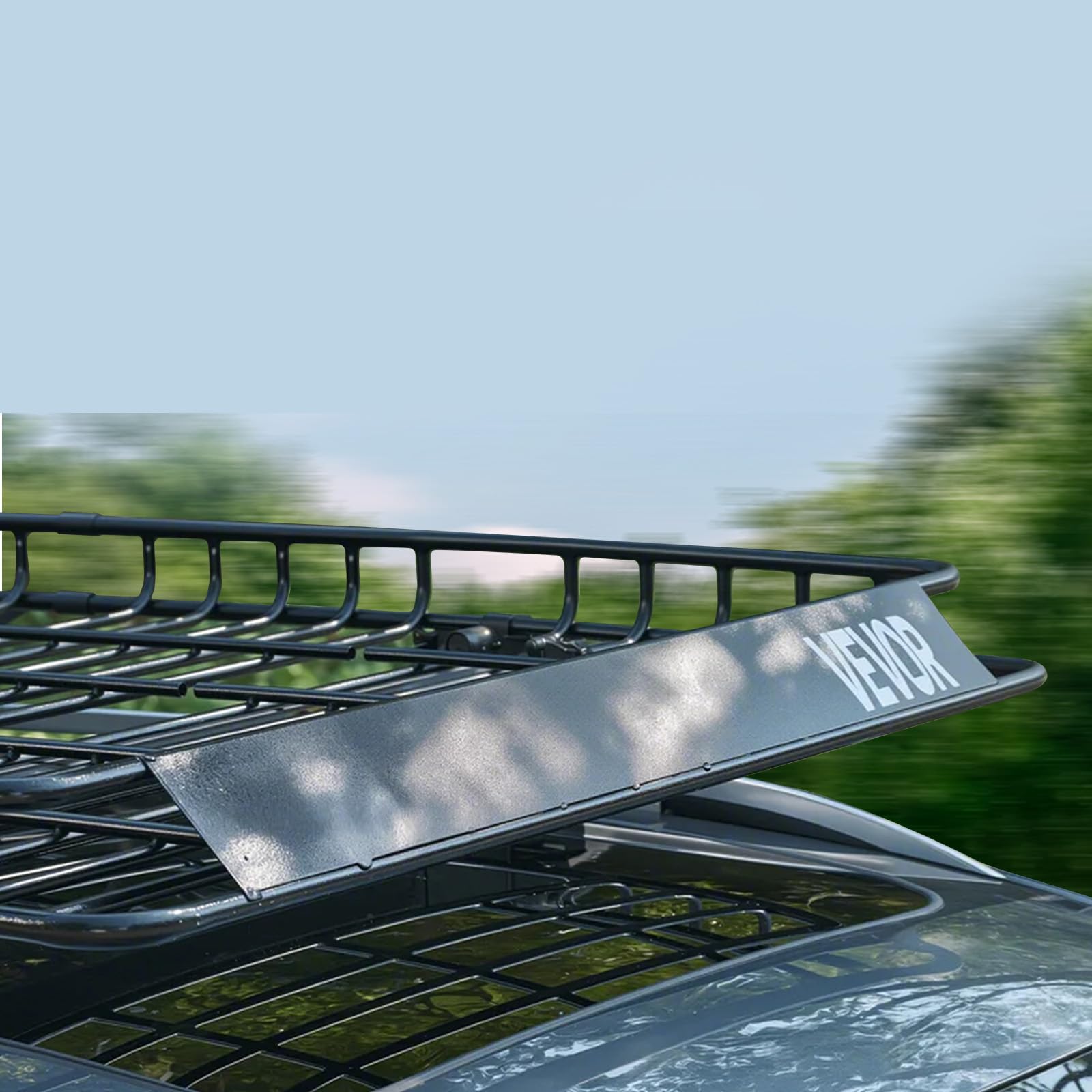 VEVOR Porte-Bagage pour Voiture, 1630 x 1270 x 105 mm, Panier de Toit Universel en Acier allié antirouille, avec Deux Filets de 900 x 1000 mm, clôture de 10,4 cm, Charge de 68 kg, pour SUV, Camion