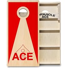 CornholeAce ACE PRO Inverse Triangle Professional Cornhole Boards - No Bounce! Triple Wide Legs, 3/4" Baltic Birch Plywood, Handles, Regulation Size 4x2ft, Tournament Style, Made in USA