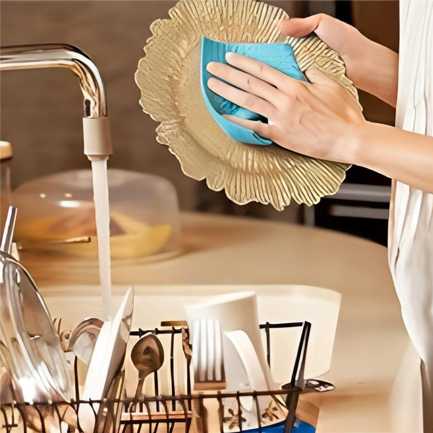 ALINK Gold Platzteller, Riffteller, Ladegerät für Speiseteller, 33 cm, Kunststoff-Ladegeräte für Hochzeiten, Weihnachten und Partys, 6 Stück-wiederverwendbar