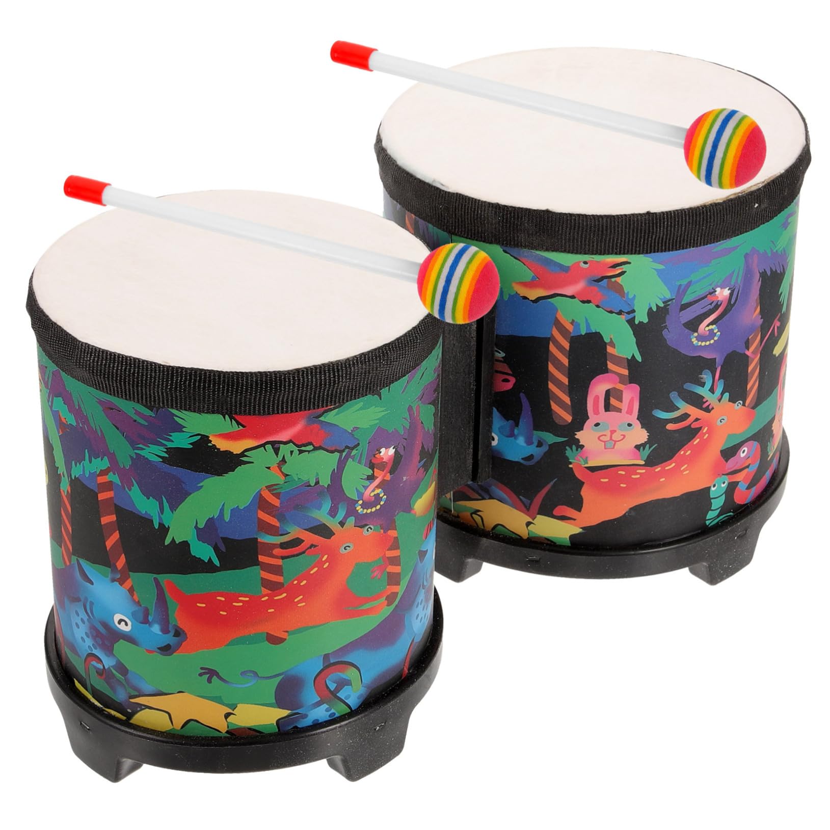 Bongós Juguete de Percusión para Niños, 1 Juego, 5 y 6 Pulgadas