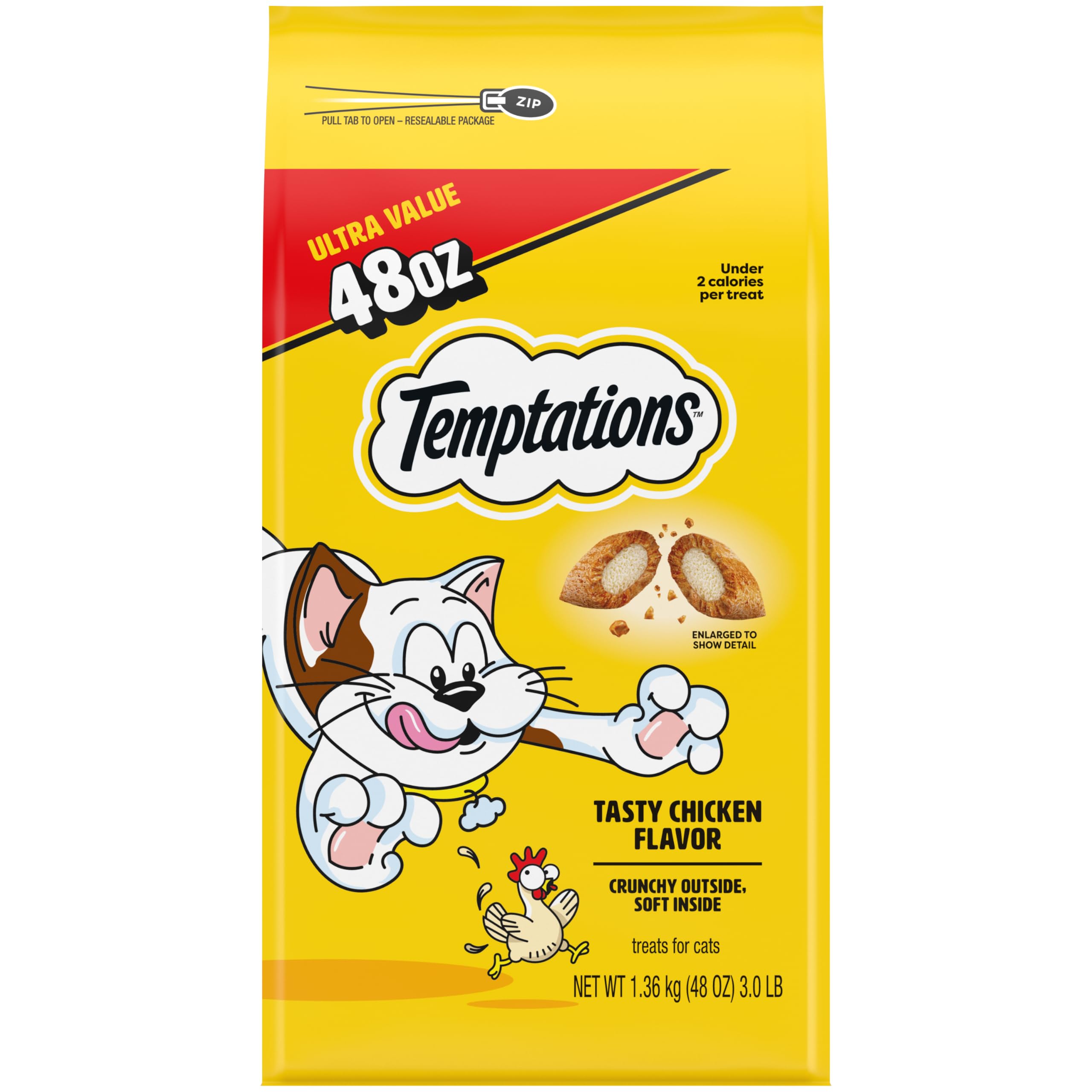 Temptations Classic Crunchy and Soft Cat Treats, Tasty Chicken, 48 oz