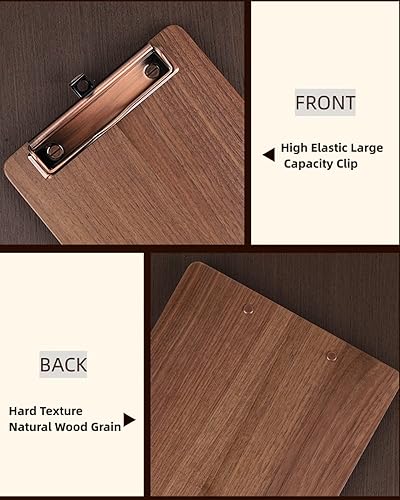 Miniatura 4 de Portapapeles de madera de nogal hecho a mano con juego de base ajustable, material de madera maciza gruesa y duradero, bordes lisos, perfecto como