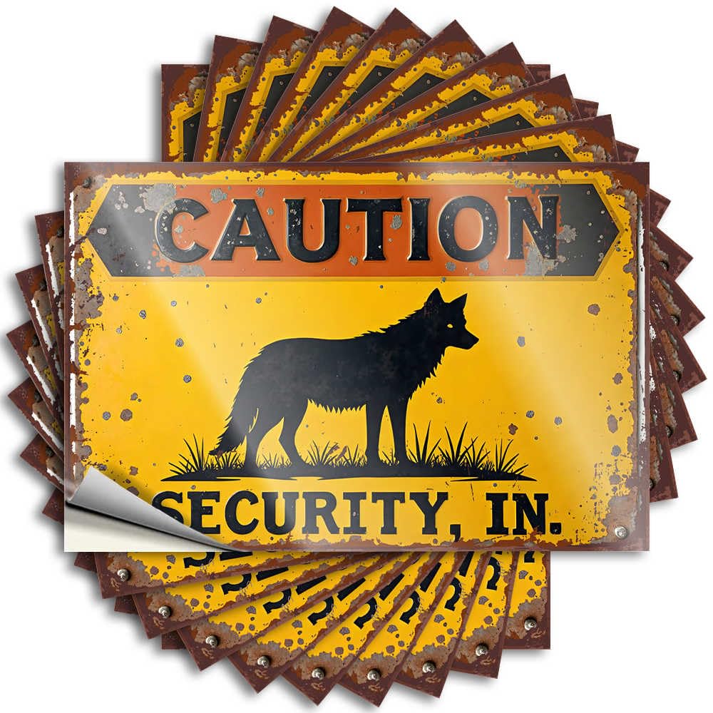 Guys, Decals Funny Bumper Quote Stickers, Books No Residue Decals for Luggage | Football Party Favor Custom Caution: Security in Action - Wolf Warning Sign(6X9CM)