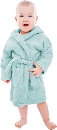 BAGNO MILANO Organic Turkish Cotton-Acrylic Boys Girls Hooded Bathrobe