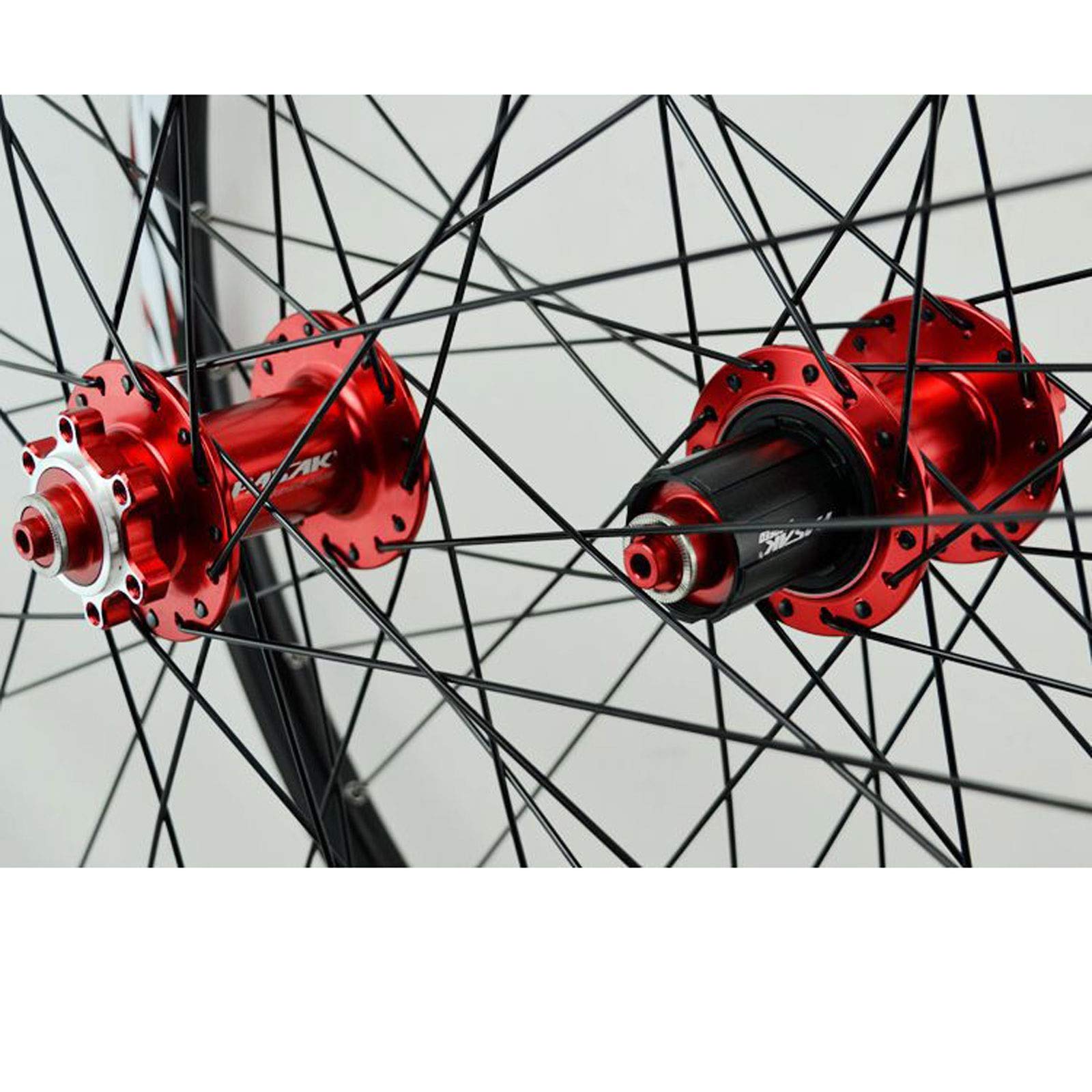 Zestaw kół rowerowych 26/27,5/29", felga aluminiowa o podwójnych ściankach, przednie koło z 2 łożyskami, tylne koło z 5 łożyskami, 7-12 biegów, szybkozamykacz.